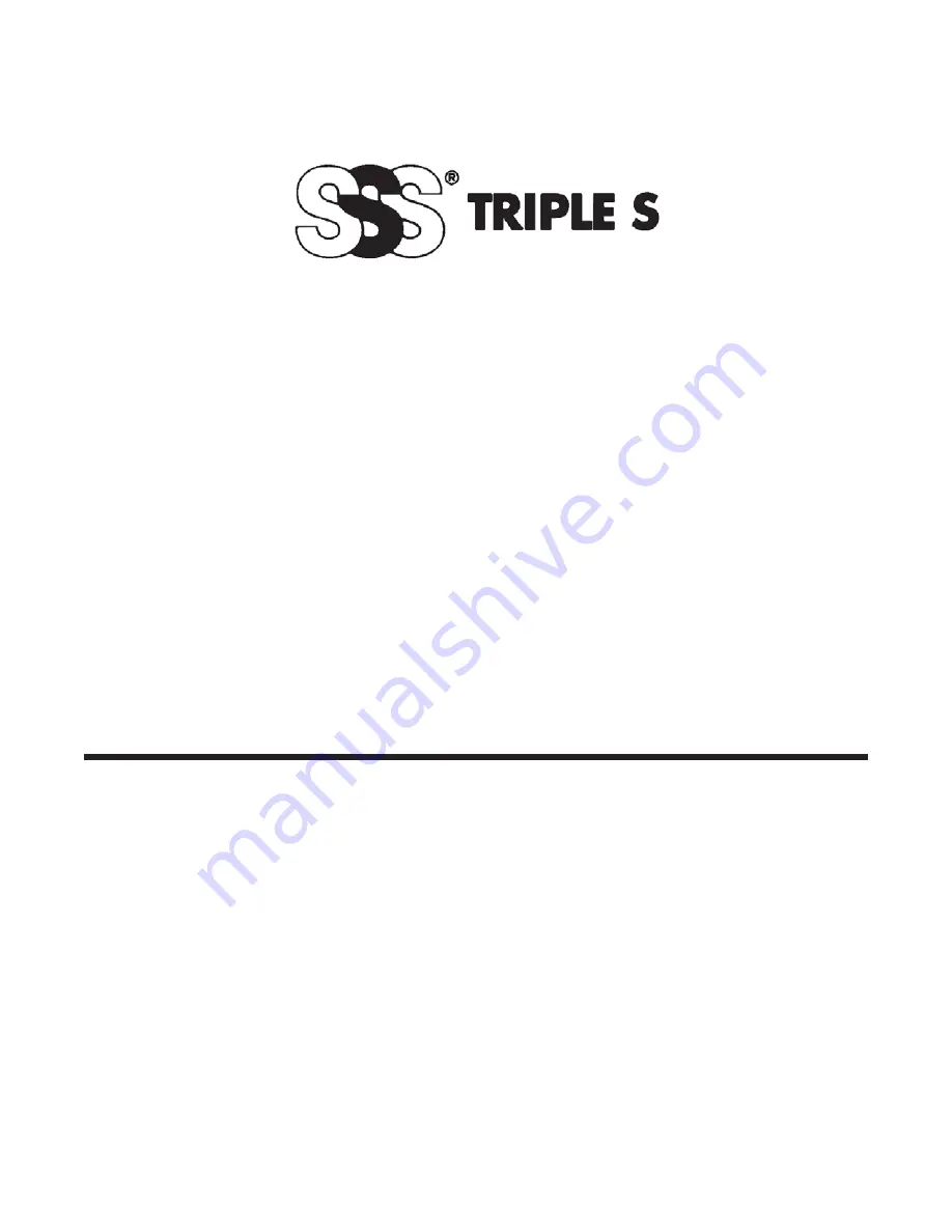 Triple S Q-17 Operating & Maintenance Instructions Download Page 1