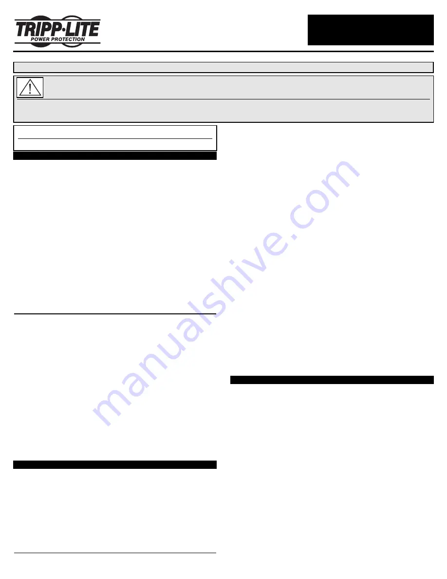 Tripp Lite 93-2485 Owner'S Manual Download Page 2
