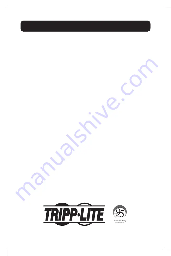 Tripp Lite B110-SP-CAT Quick Start Manual Download Page 6