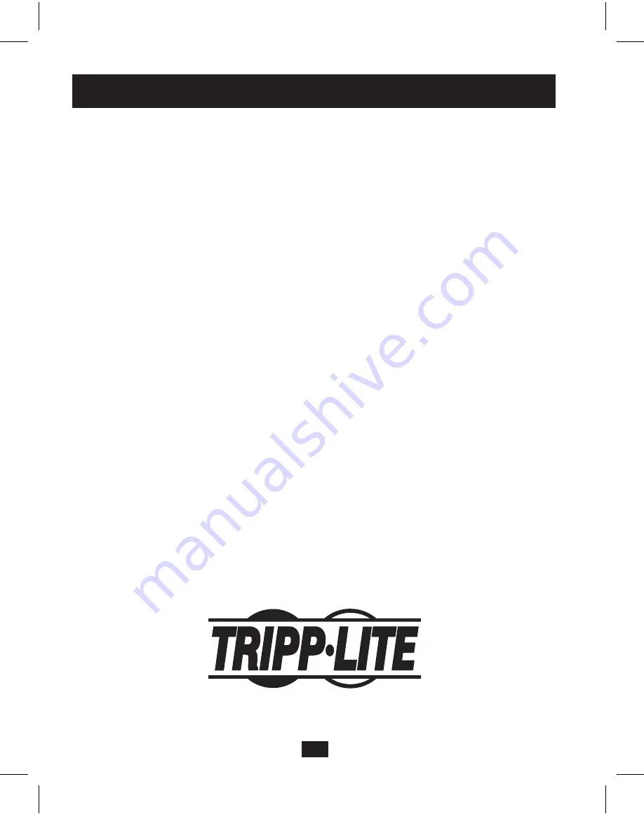 Tripp Lite B125-150 Owner'S Manual Download Page 12