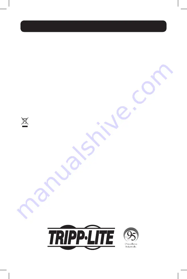 Tripp Lite B126-1A1-WHD3 Owner'S Manual Download Page 21