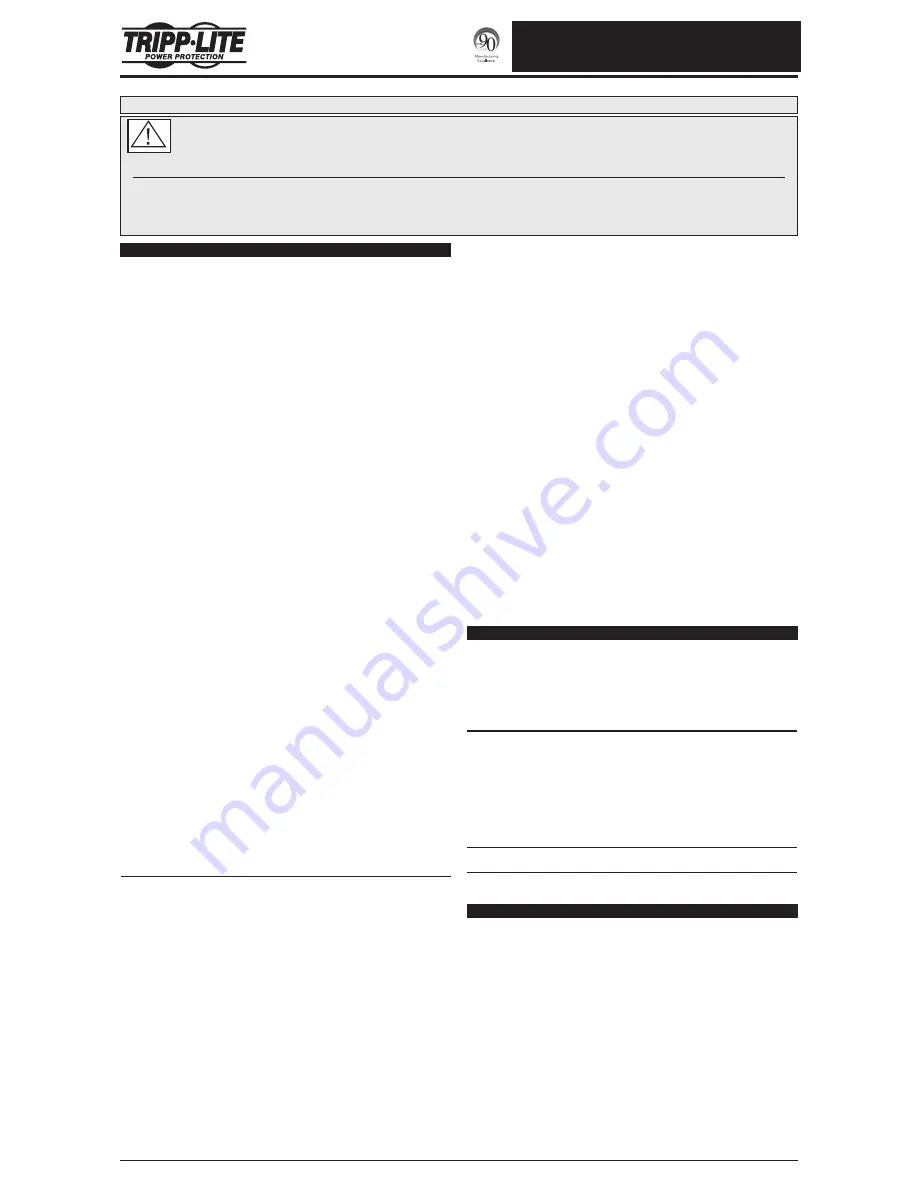 Tripp Lite ISOBAR2-6 Owner'S Manual Download Page 2