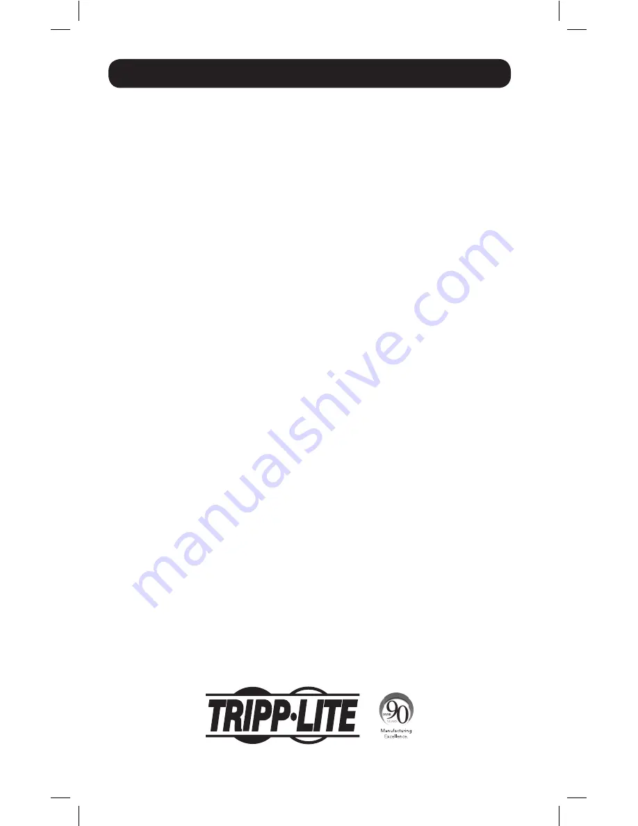 Tripp Lite PV100USB Owner'S Manual Download Page 4