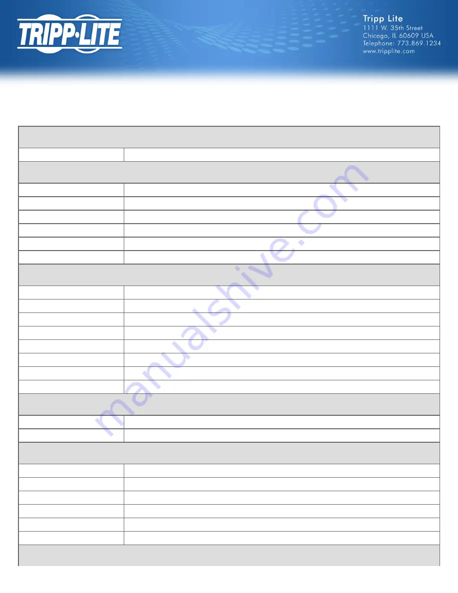 Tripp Lite TLP725 Specifications Download Page 2