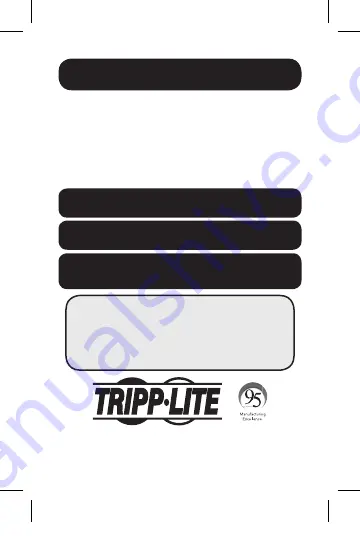 Tripp Lite U460-003-3A1G Quick Start Manual Download Page 1