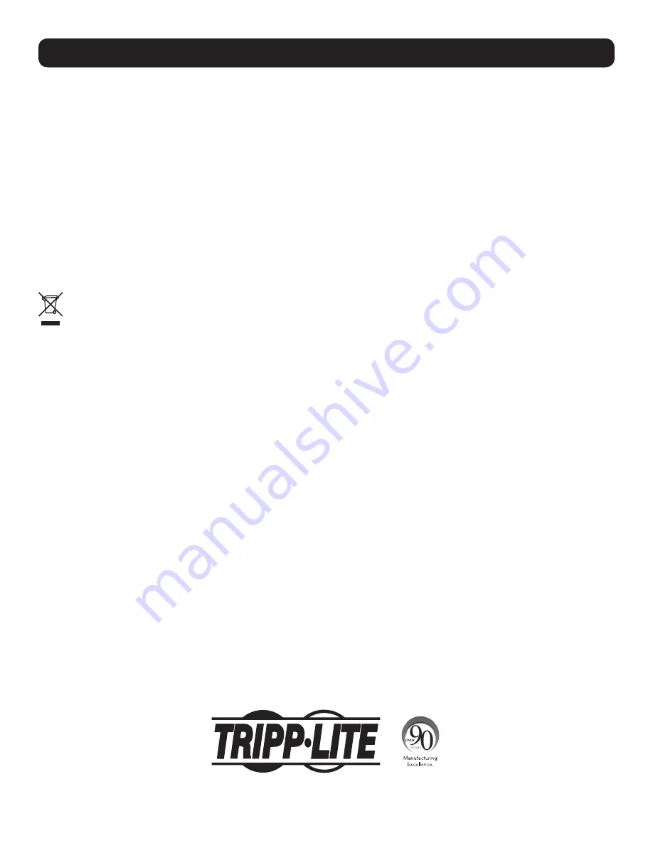 Tripp Lite UBC41 Owner'S Manual Download Page 18