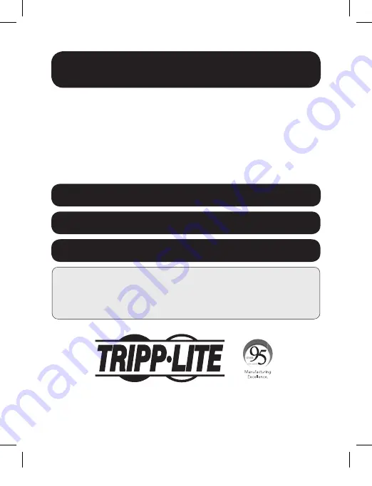 Tripp Lite USB-C U442-DOCK7D-B Owner'S Manual Download Page 1