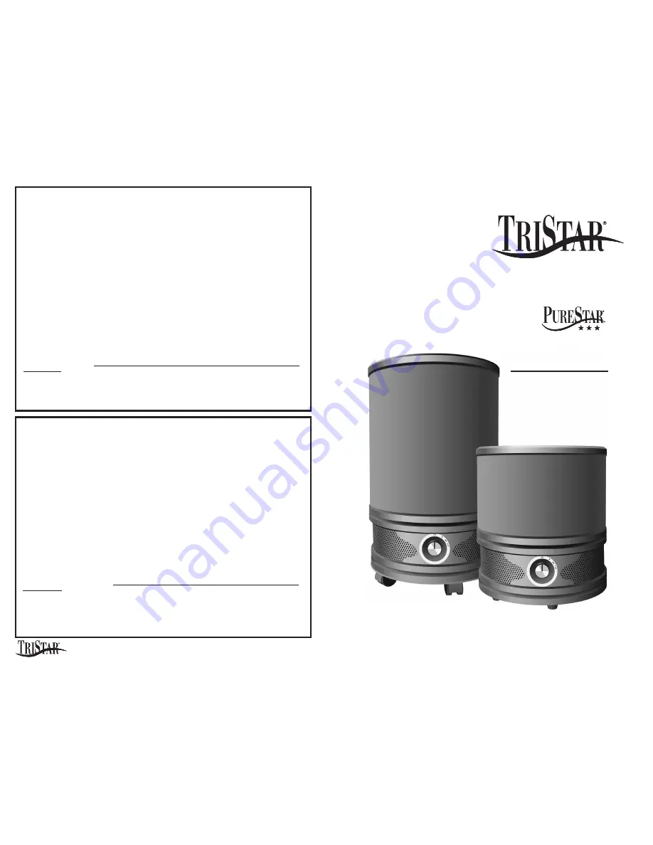 TriStar PureStar 2000 Instruction Manual Download Page 1