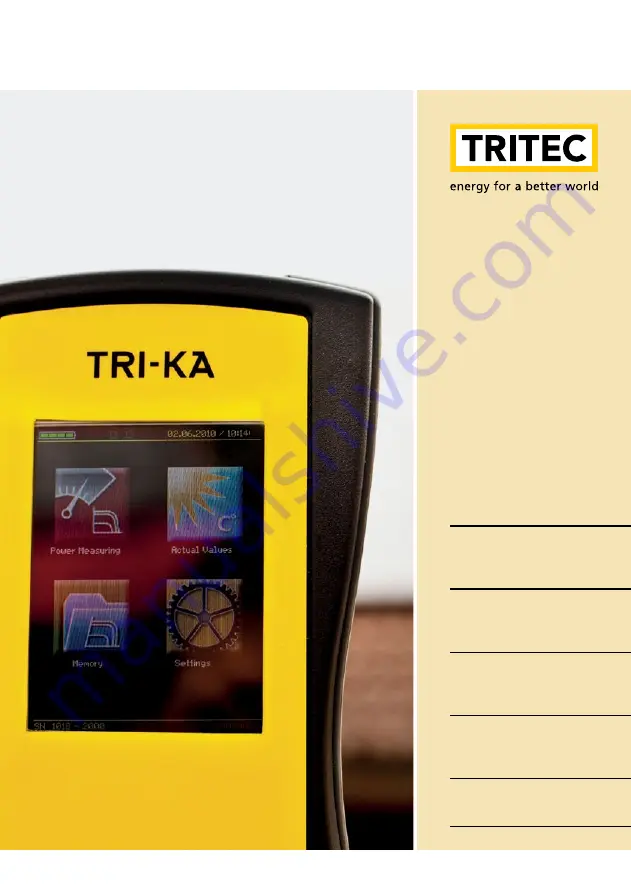 Tritec TRI-KA Скачать руководство пользователя страница 1