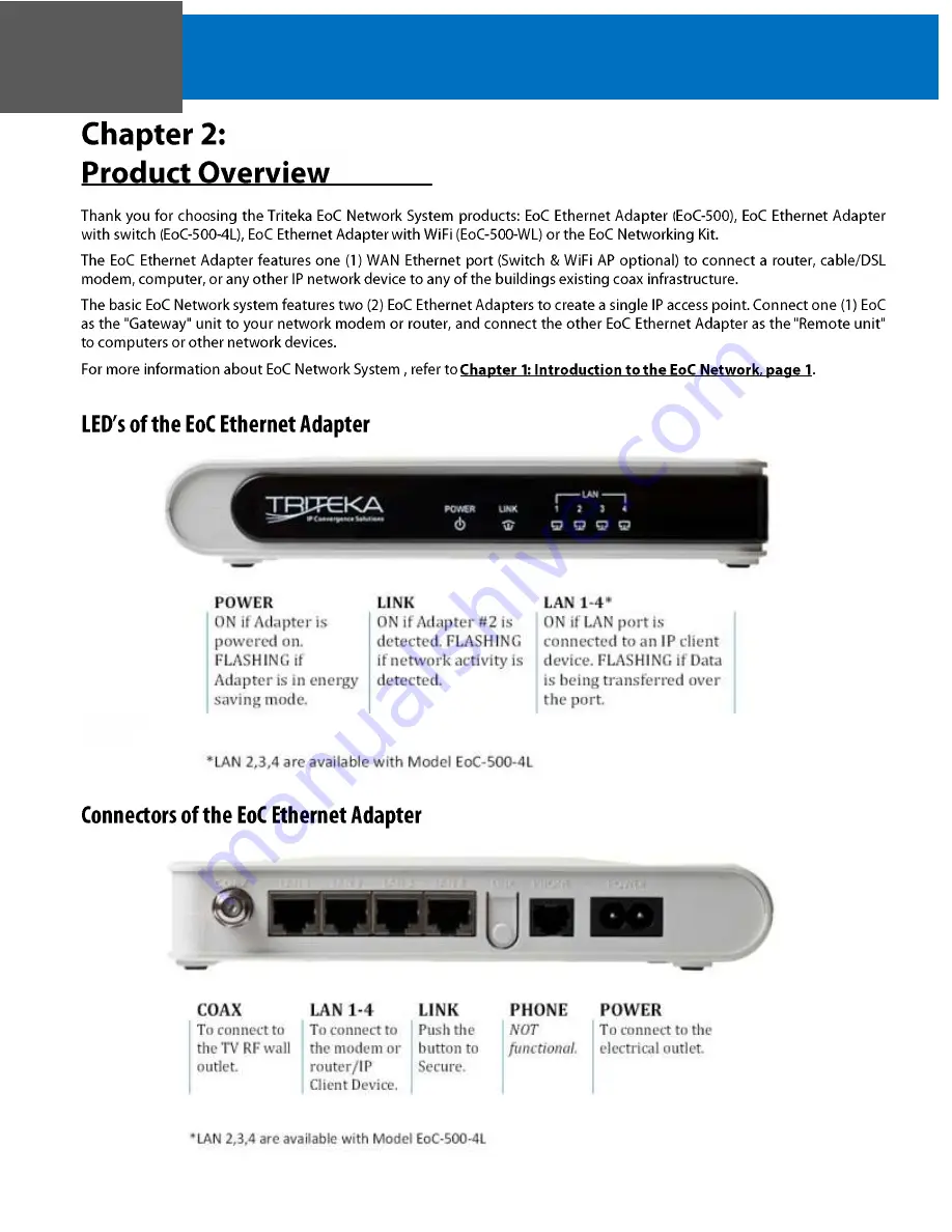 Triteka EoC-500 Series User Manual Download Page 6