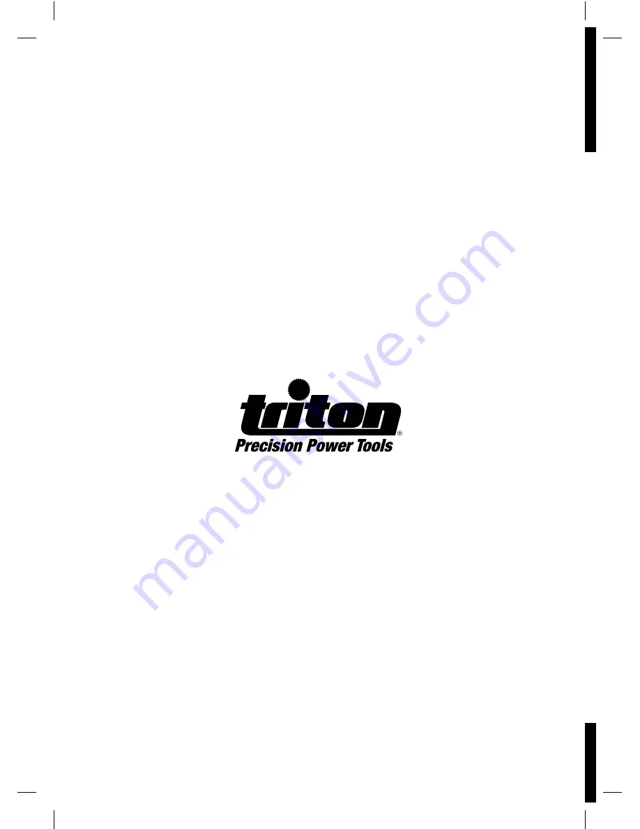 Triton T12OT Operating And Safety Instructions Manual Download Page 1