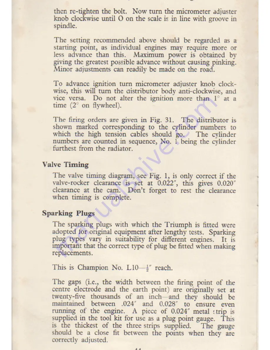 Triumph 1800 1951 Instruction Book Download Page 45