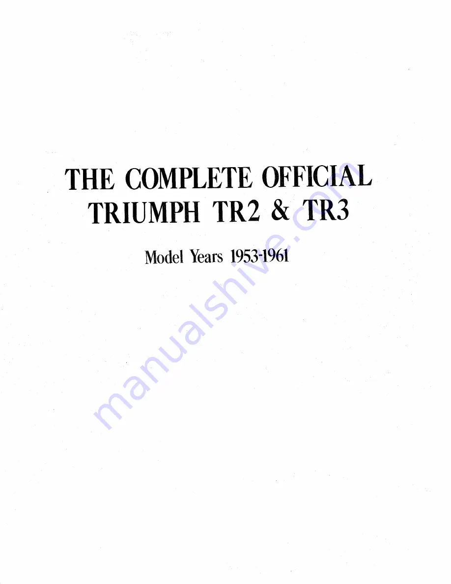 Triumph 1953 TR2 Service Manual Download Page 1