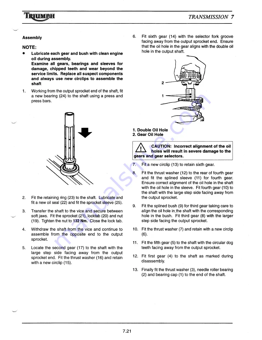 Triumph Daytona 955i Service Manual Download Page 126