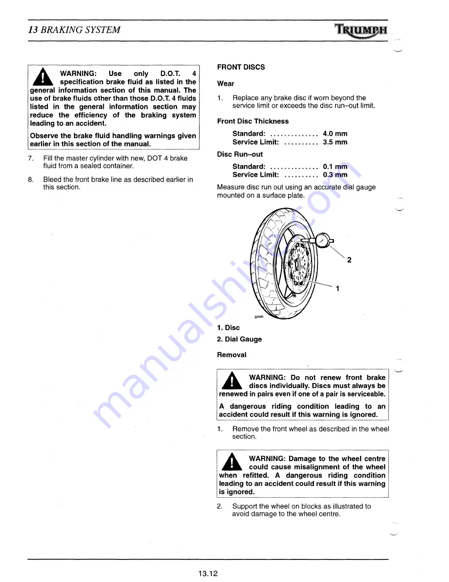 Triumph Daytona 955i Service Manual Download Page 302