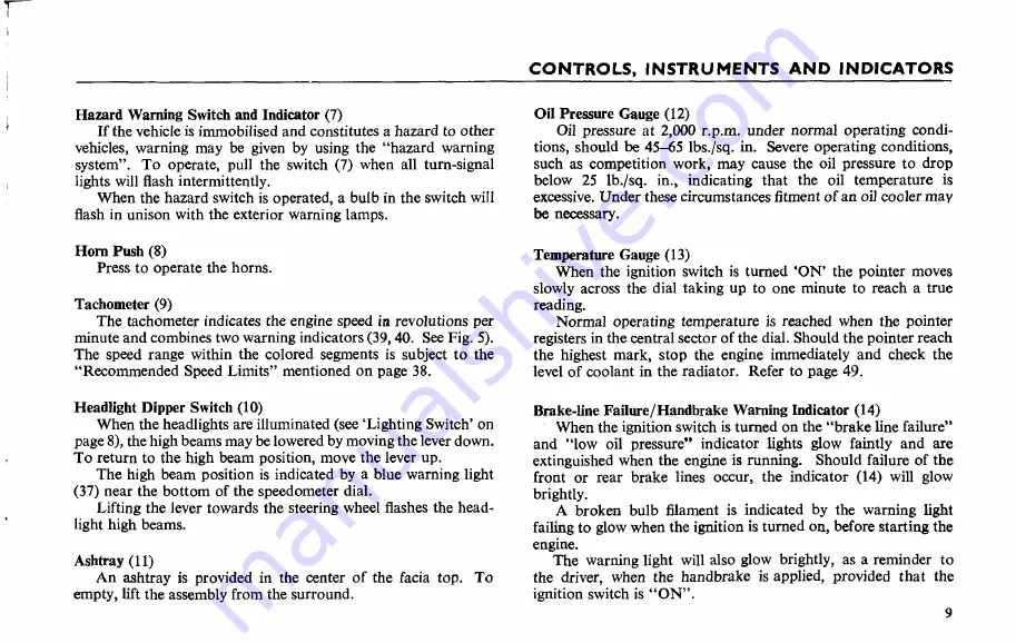 Triumph TR6 1976 Handbook Download Page 10