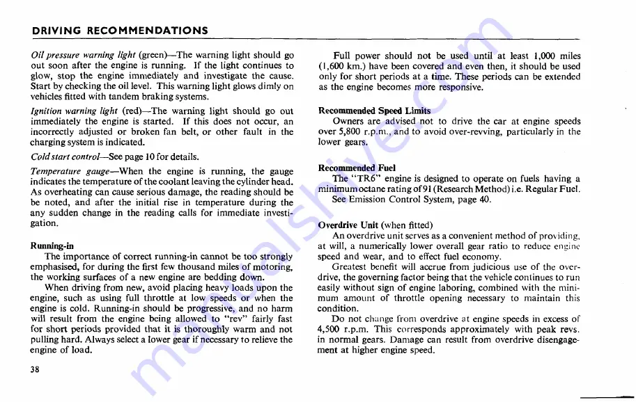 Triumph TR6 1976 Handbook Download Page 42