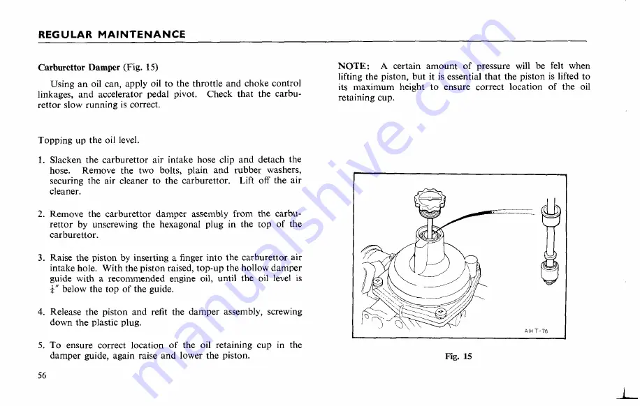 Triumph TR6 1976 Handbook Download Page 60