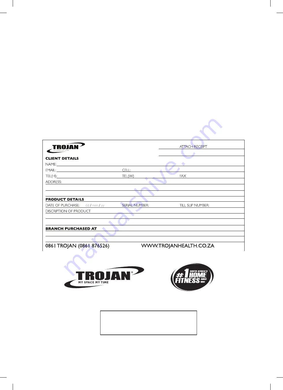 Trojan POWER VIBE 250 Care Instructions And Assembly Manual Download Page 19