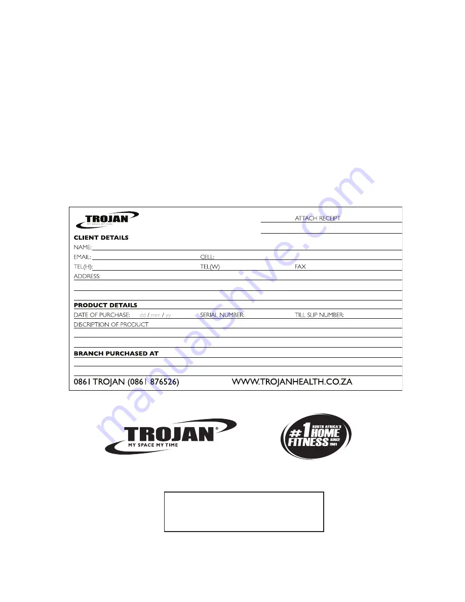 Trojan SHAPE 200 Care Instructions And Assembly Manual Download Page 15