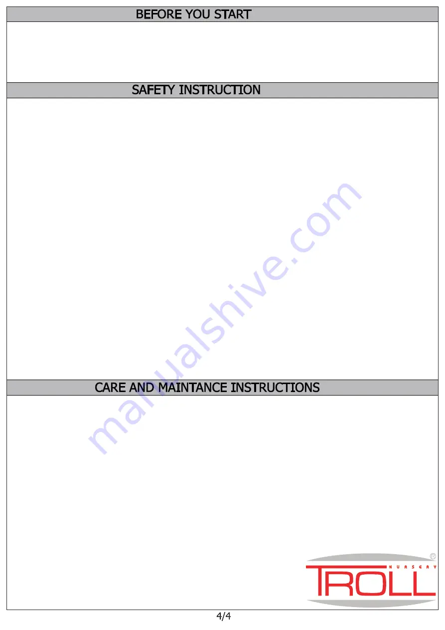 TROLL nursery 45-2011 Quick Start Manual Download Page 4