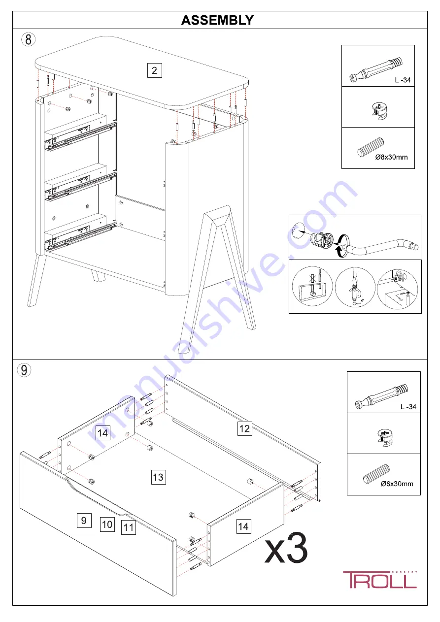 TROLL nursery TORSTEN Assembly Instructions Manual Download Page 8