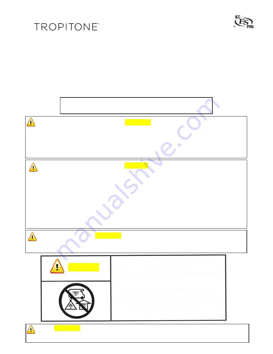 tropitone 401600RCT Скачать руководство пользователя страница 1