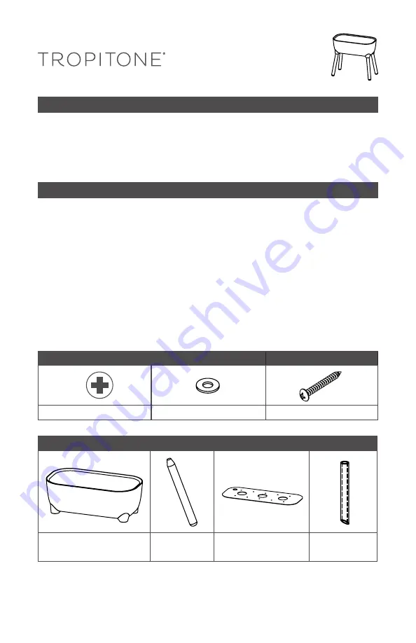 tropitone GARDEN PLANTER Assembly Instructions Download Page 2