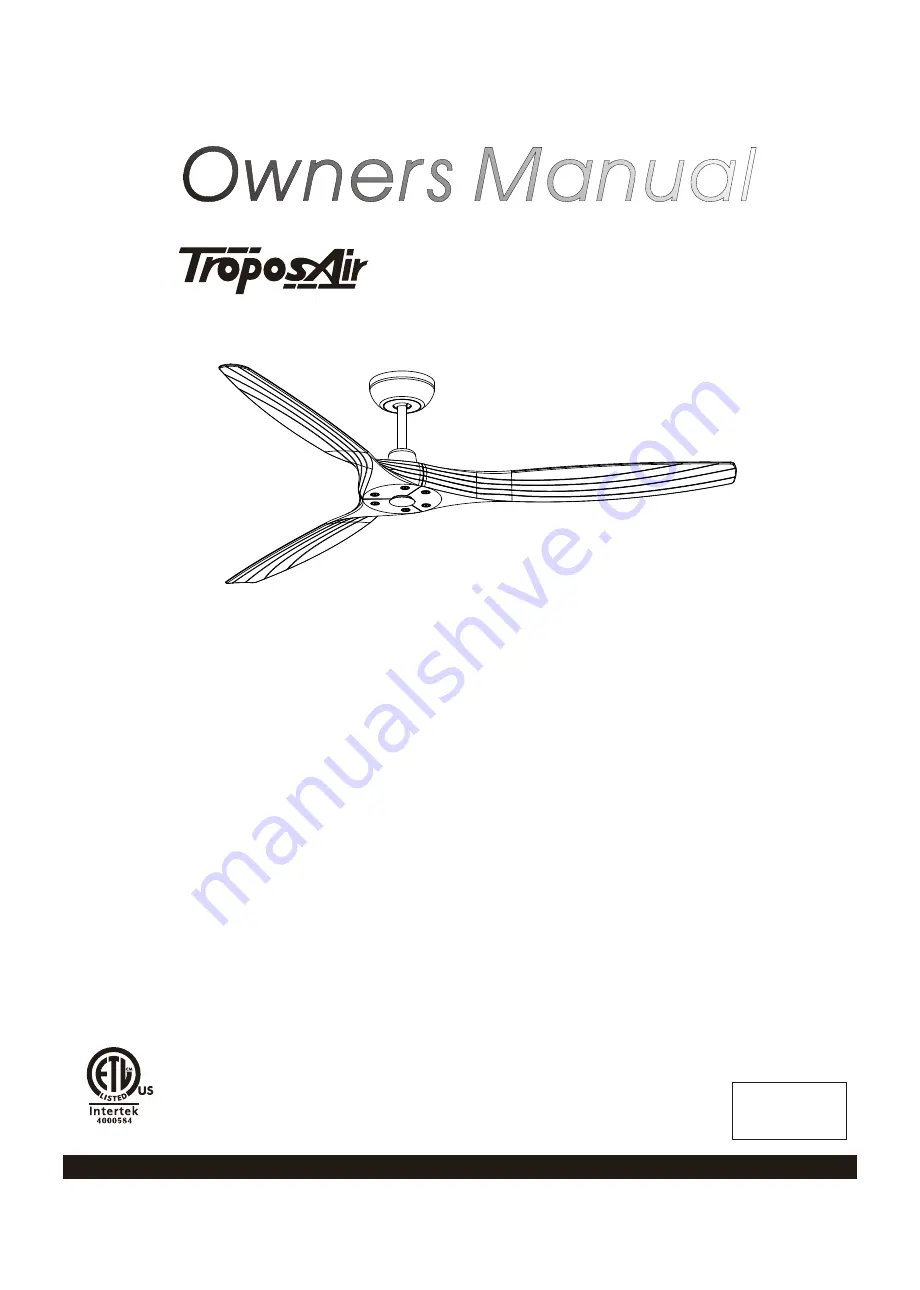 TroposAir 3LN60 Owner'S Manual Download Page 1