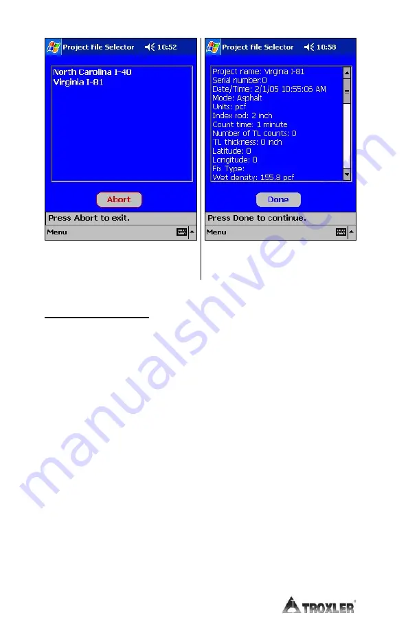 Troxler Enhanced RoadReader Plus 3451 Manual Of Operation And Instruction Download Page 57