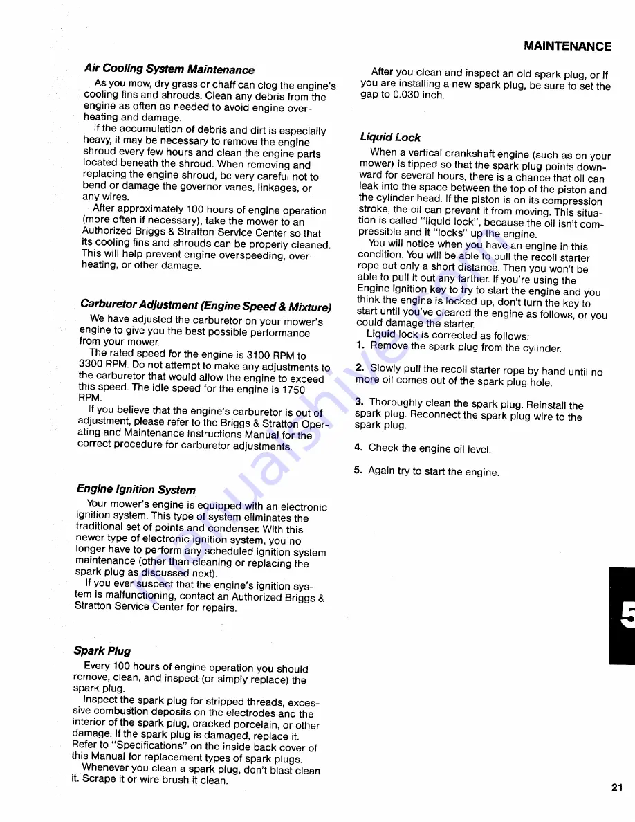 Troy-Bilt 31/2 HP Owner'S/Operator'S Manual Download Page 23