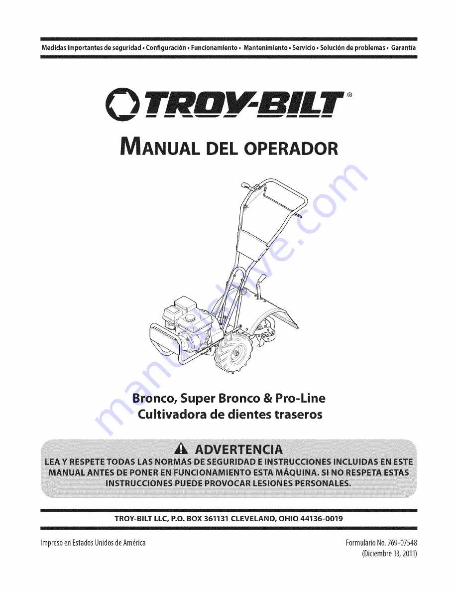 Troy-Bilt Bronco CRT Скачать руководство пользователя страница 25