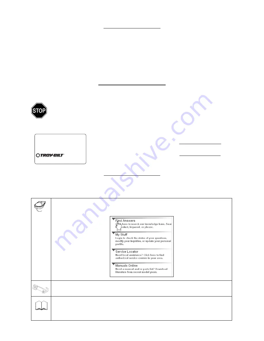 Troy-Bilt Smart Touch 569 Operator'S Manual Download Page 2