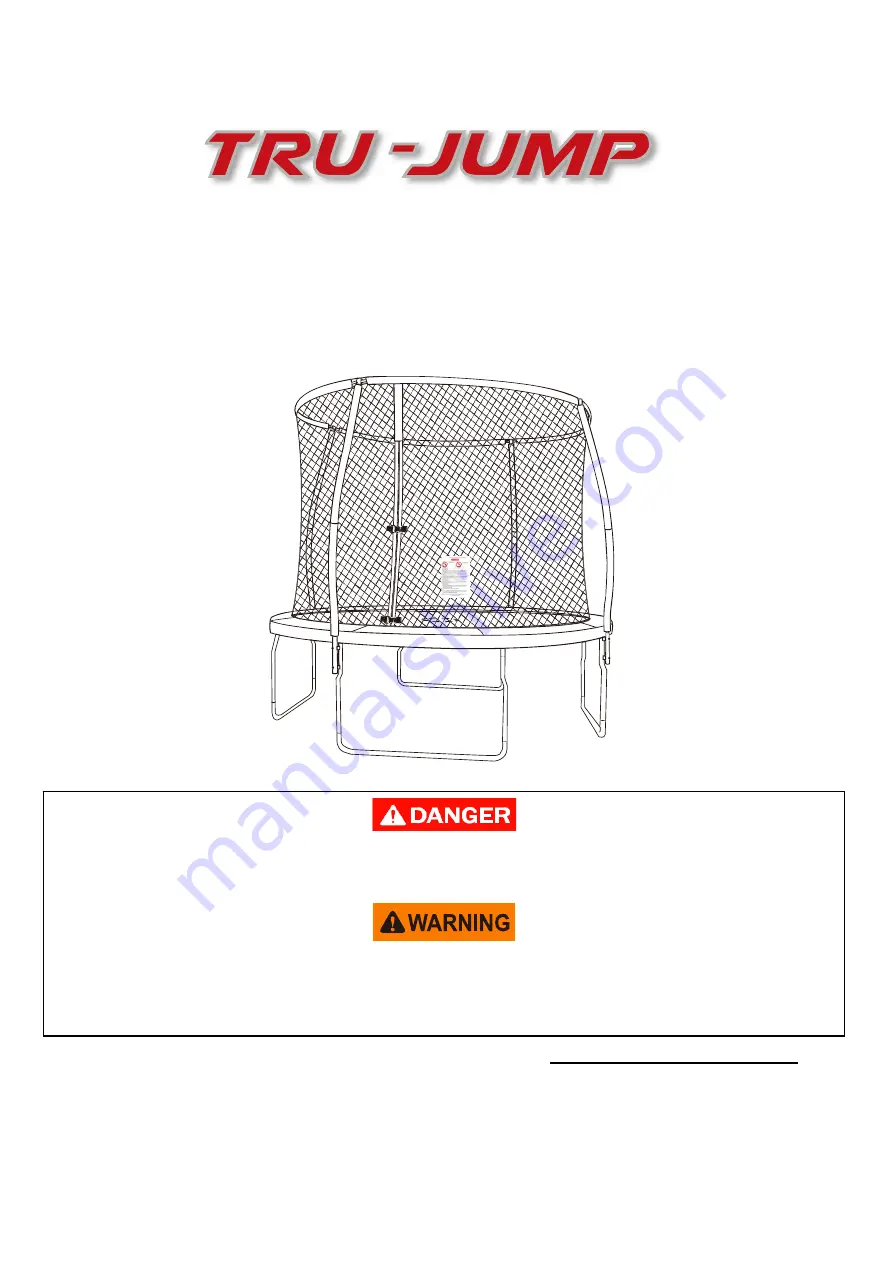 Tru-Jump STR-10FT Assembly, Installation, Care,  Maintenance And User Instructions Download Page 1