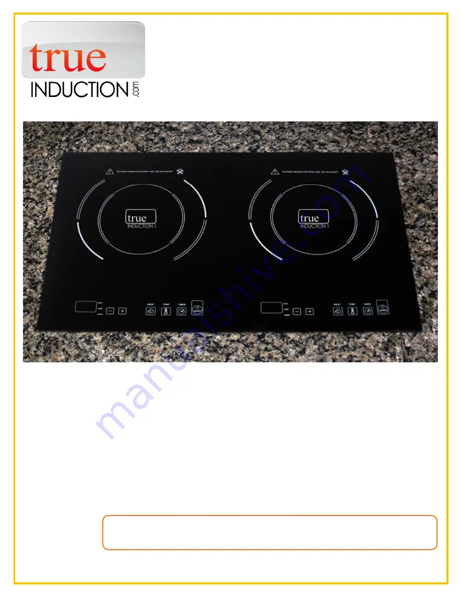 True Induction Double Burner User Manual Download Page 1