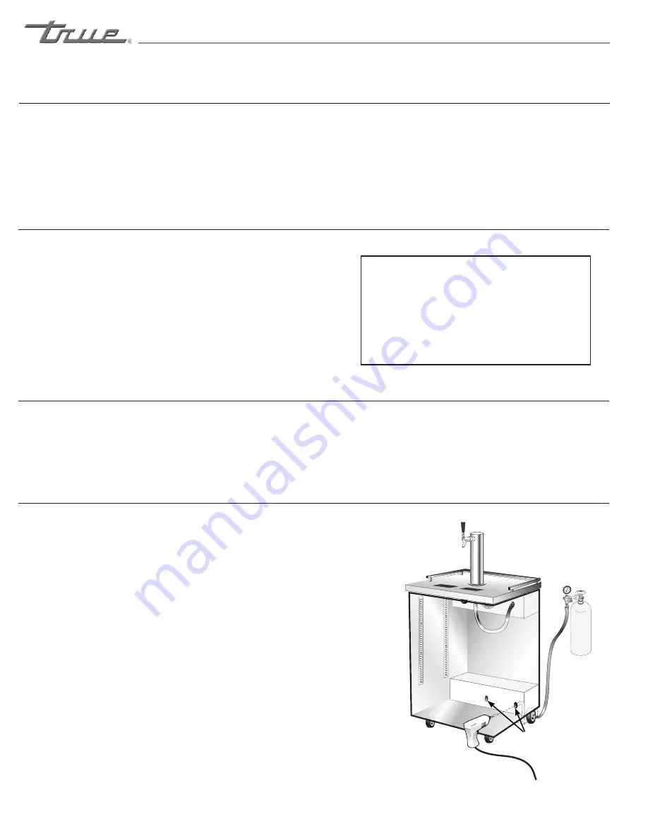 True Manufacturing Company TBB-1-B Instruction Manual Download Page 16