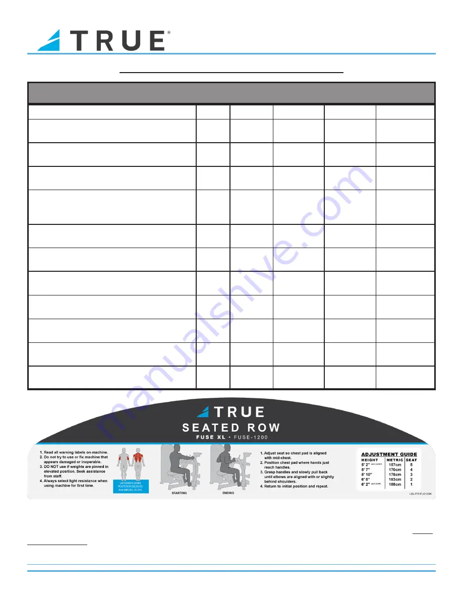 True Fuse XL-1200 Owner'S Manual Download Page 9