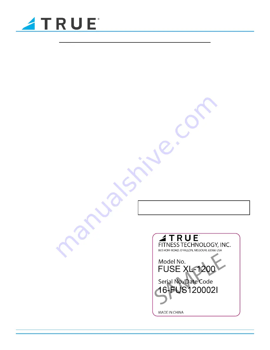 True Fuse XL-1200 Owner'S Manual Download Page 36