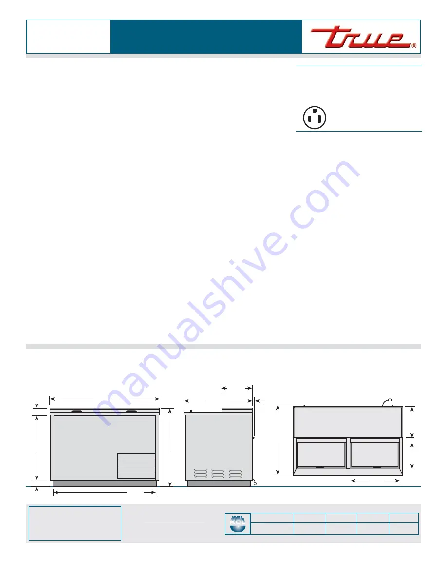 True T-50-GC-S Specifications Download Page 2