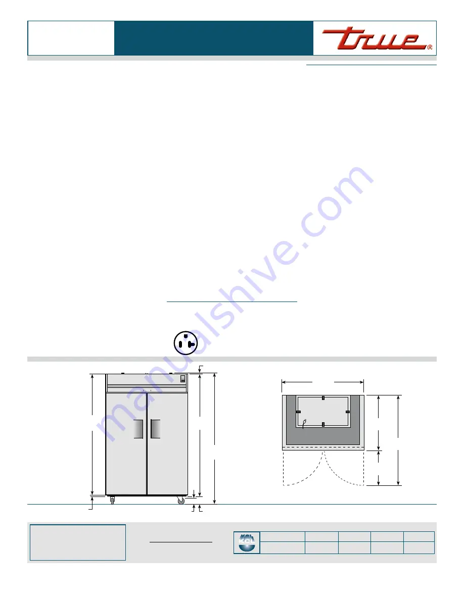 True TG2F-2S Specifications Download Page 2