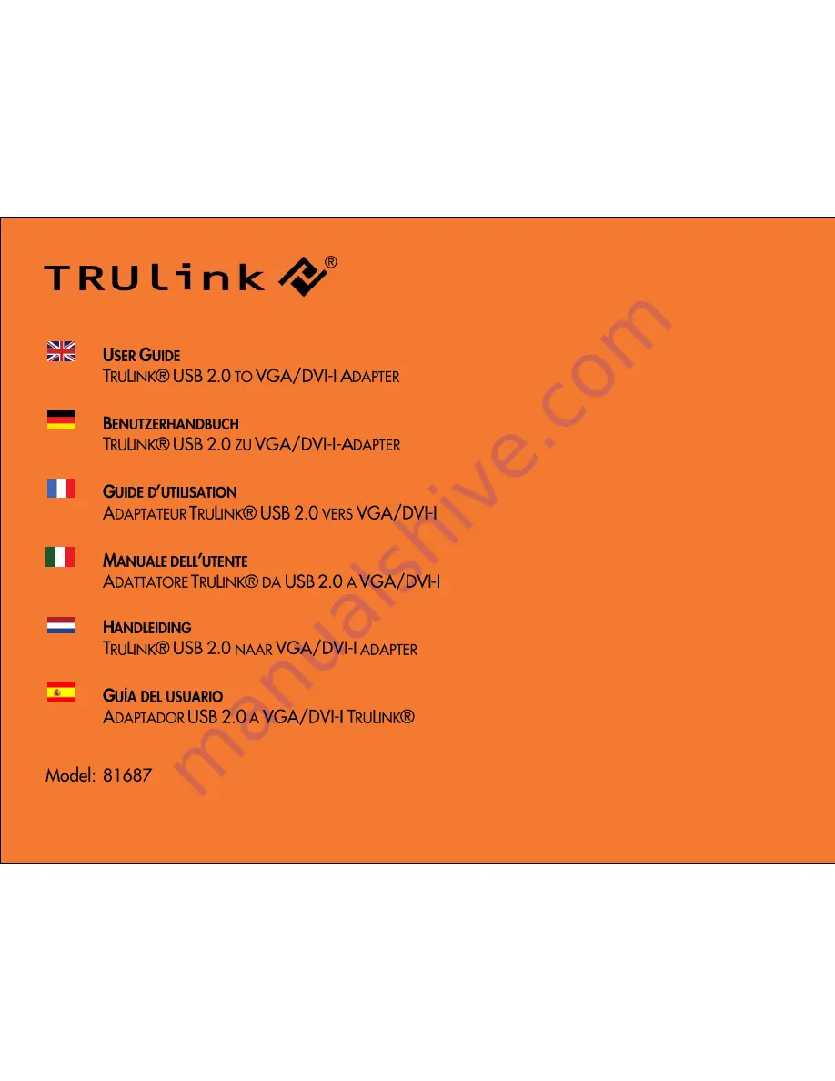 TRUlink 81687 User Manual Download Page 1