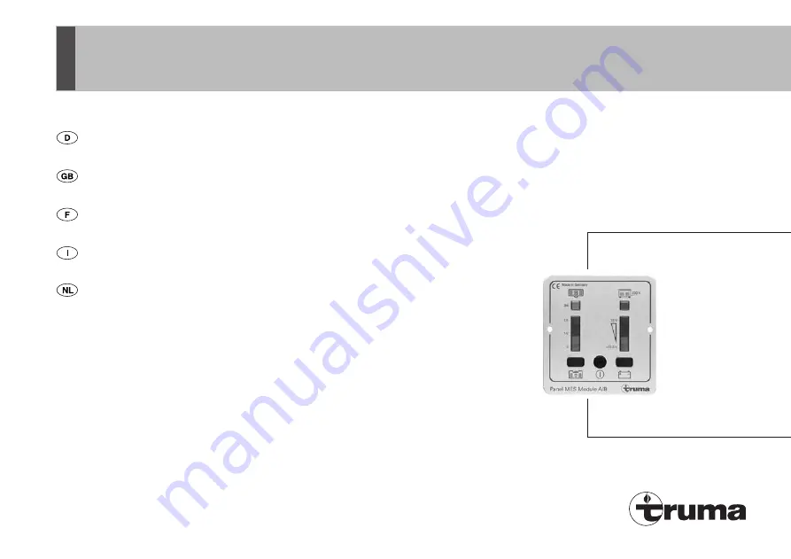 Truma Panel MES Module A Operating Instructions & Installation Instructions Download Page 1