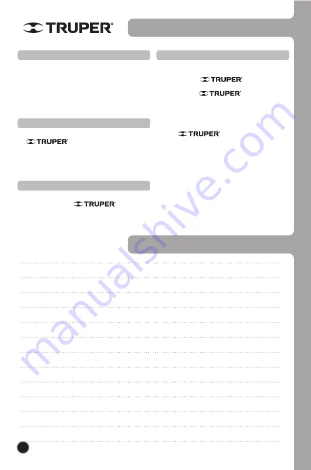 Truper 101519 Manual Download Page 8