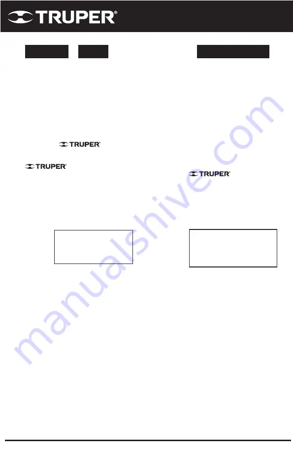 Truper 16933 Скачать руководство пользователя страница 10