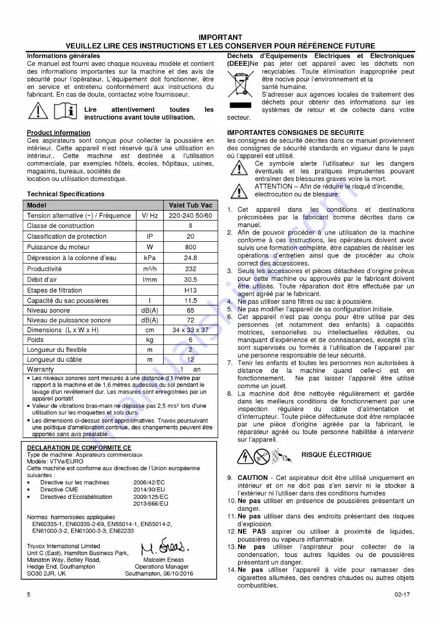 Truvox International VTVe Скачать руководство пользователя страница 5