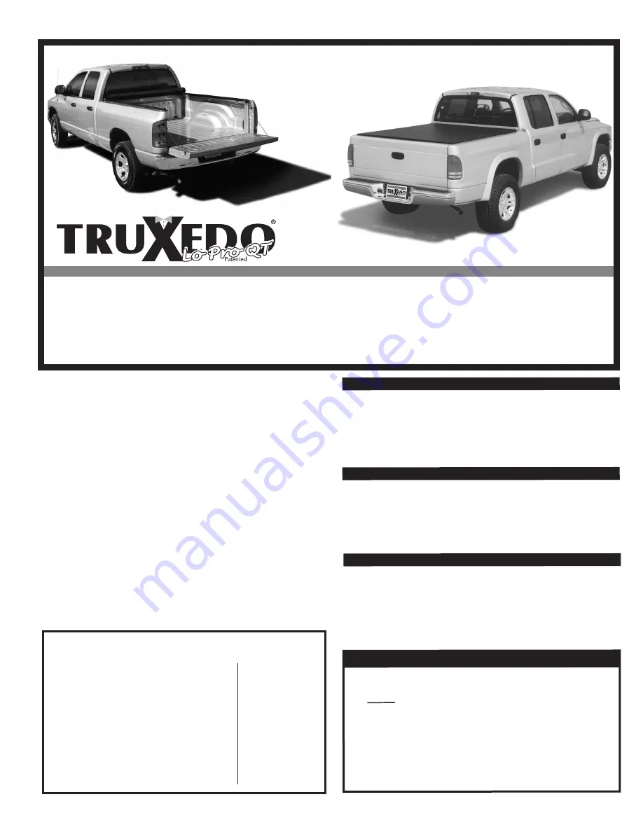 TruXedo Lo Pro QT Owner'S Manual Download Page 1