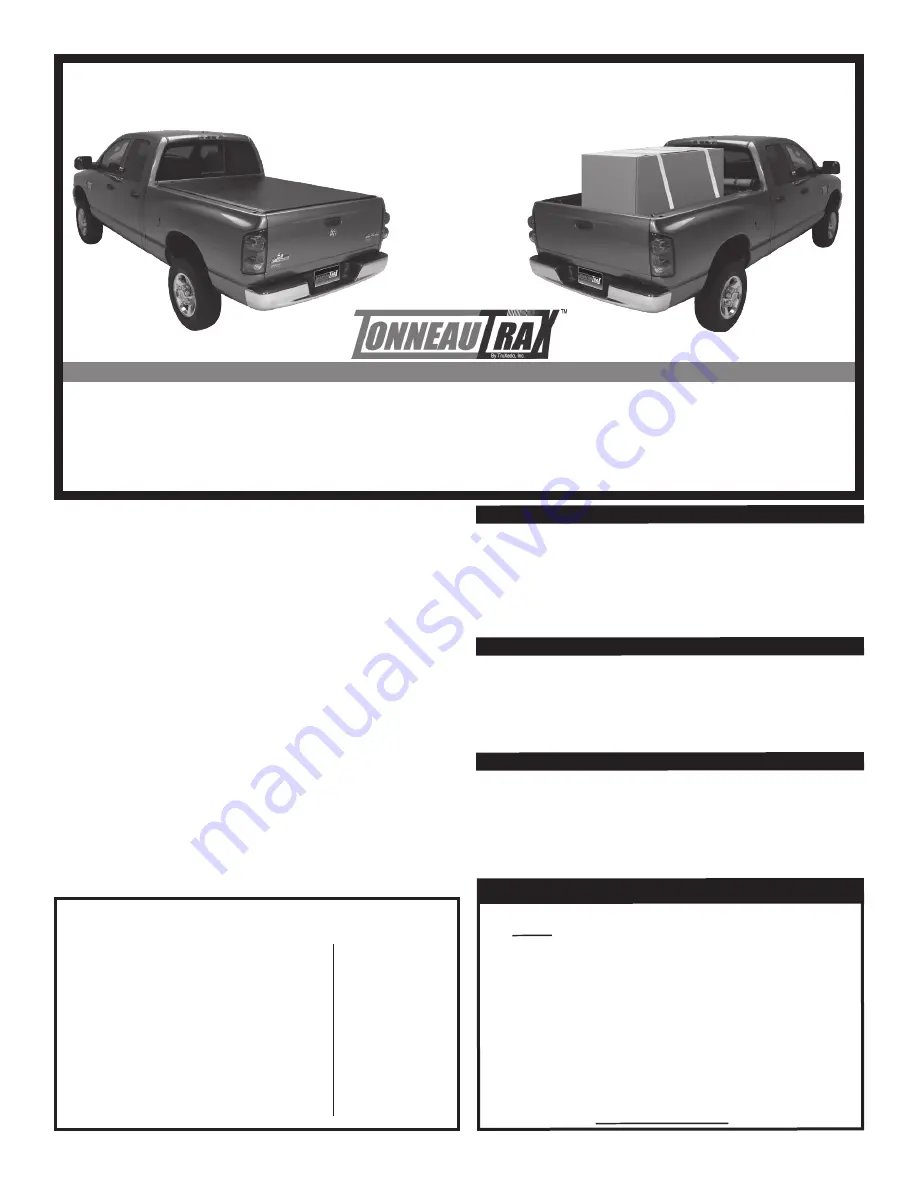 TruXedo TonneauTraX Owner'S Manual Download Page 1