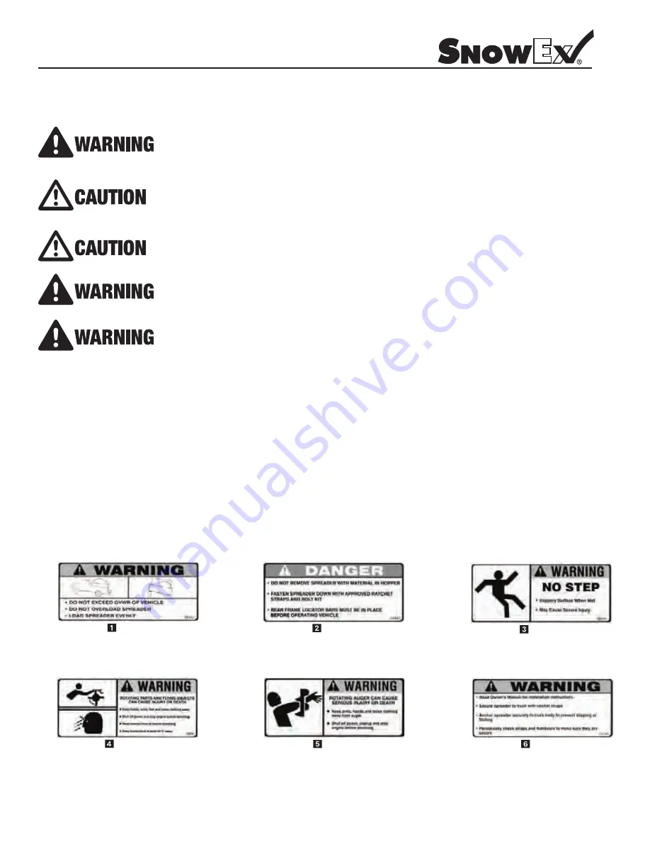 Trynex International SnowEx SP-125 Owner'S/Operator'S Manual Download Page 6