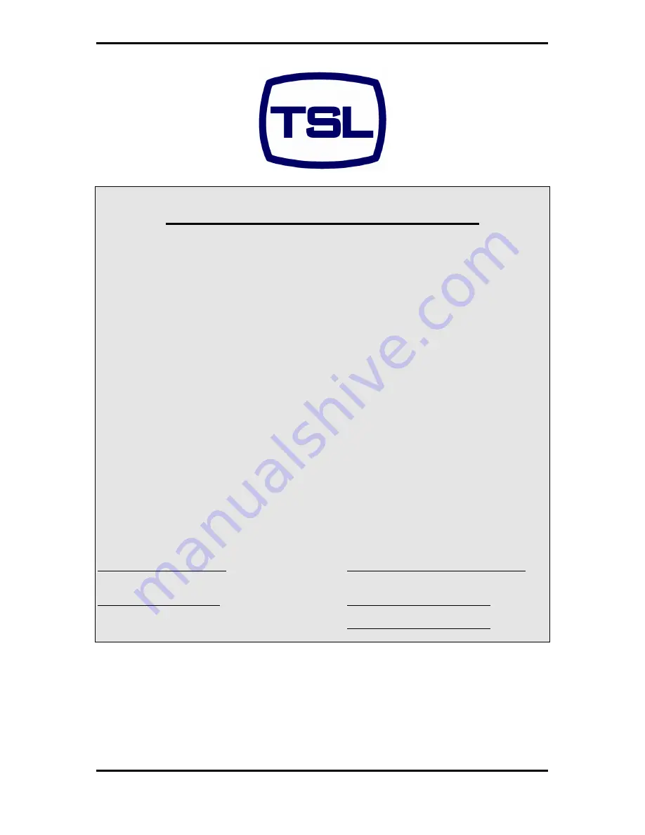 TSL Tally Man PSU-22 Скачать руководство пользователя страница 4