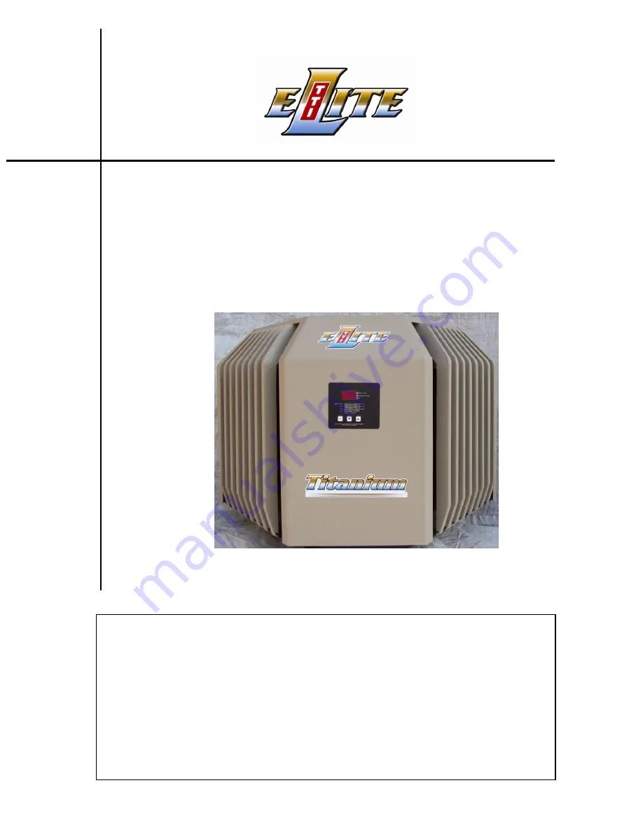 TTI Elite 100 Installation And Operation Manual Download Page 1